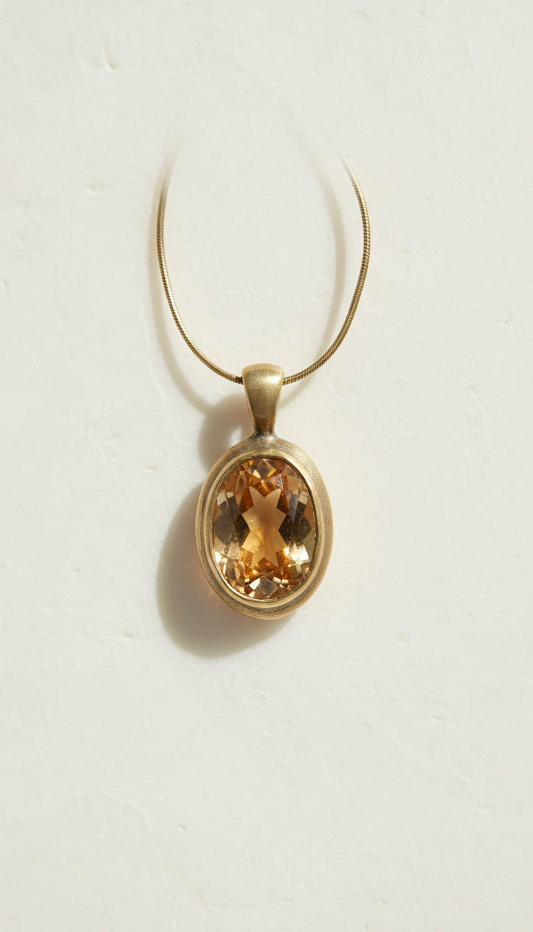 Solstice Citrin Anhänger aus Gold